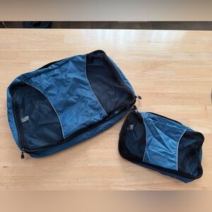 Blue Travel Backpack and Organizer Set